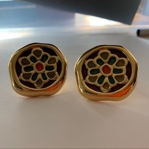 Givenchy vintage enamel statement earrings